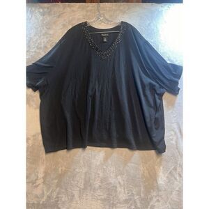 Maggie Barnes 5X Black Blouse
